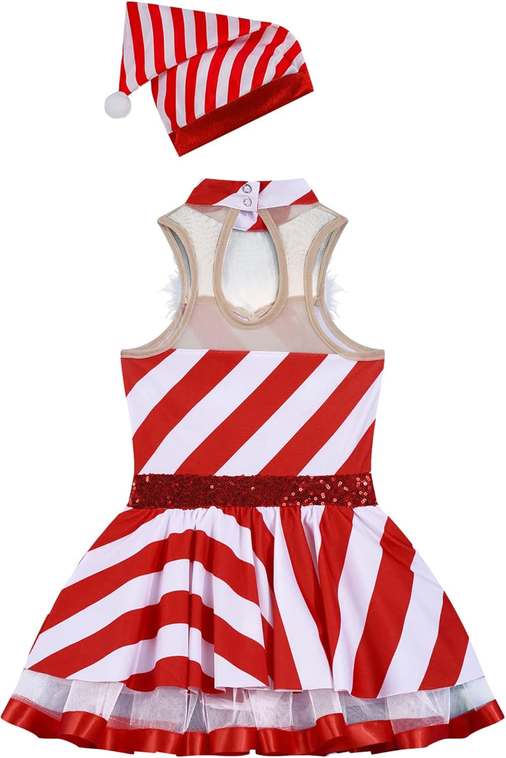 Kids Girls Sparkly Sequins Ballet Leotards Tutu Dress Figure Ice Skating Dress Christmas Dance Costumes