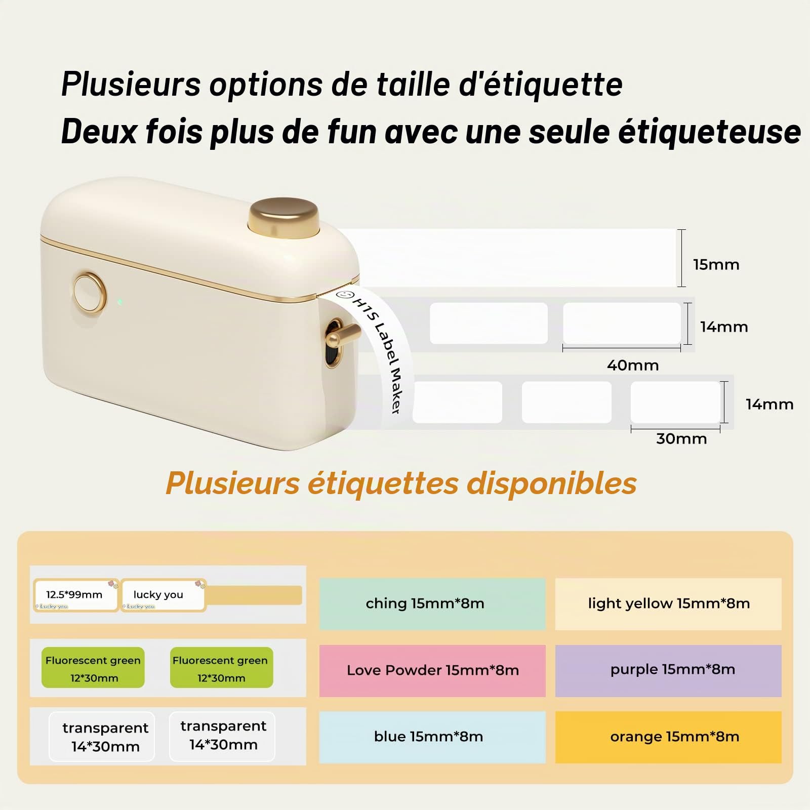 NIIMBOT H1S Étiqueteuses avec Ruban adhésif, Portable et imprimante d'étiquettes Thermiques pour la Maison, l'école et Le Bureau