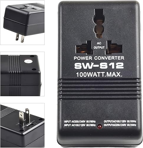 Miniatura 2 de Transformador elevador o reductor de 100 W, 110 V120 V a 220 V240 V, convertidores de potencia AC117V-AC230V de doble canal para electrodomésticos