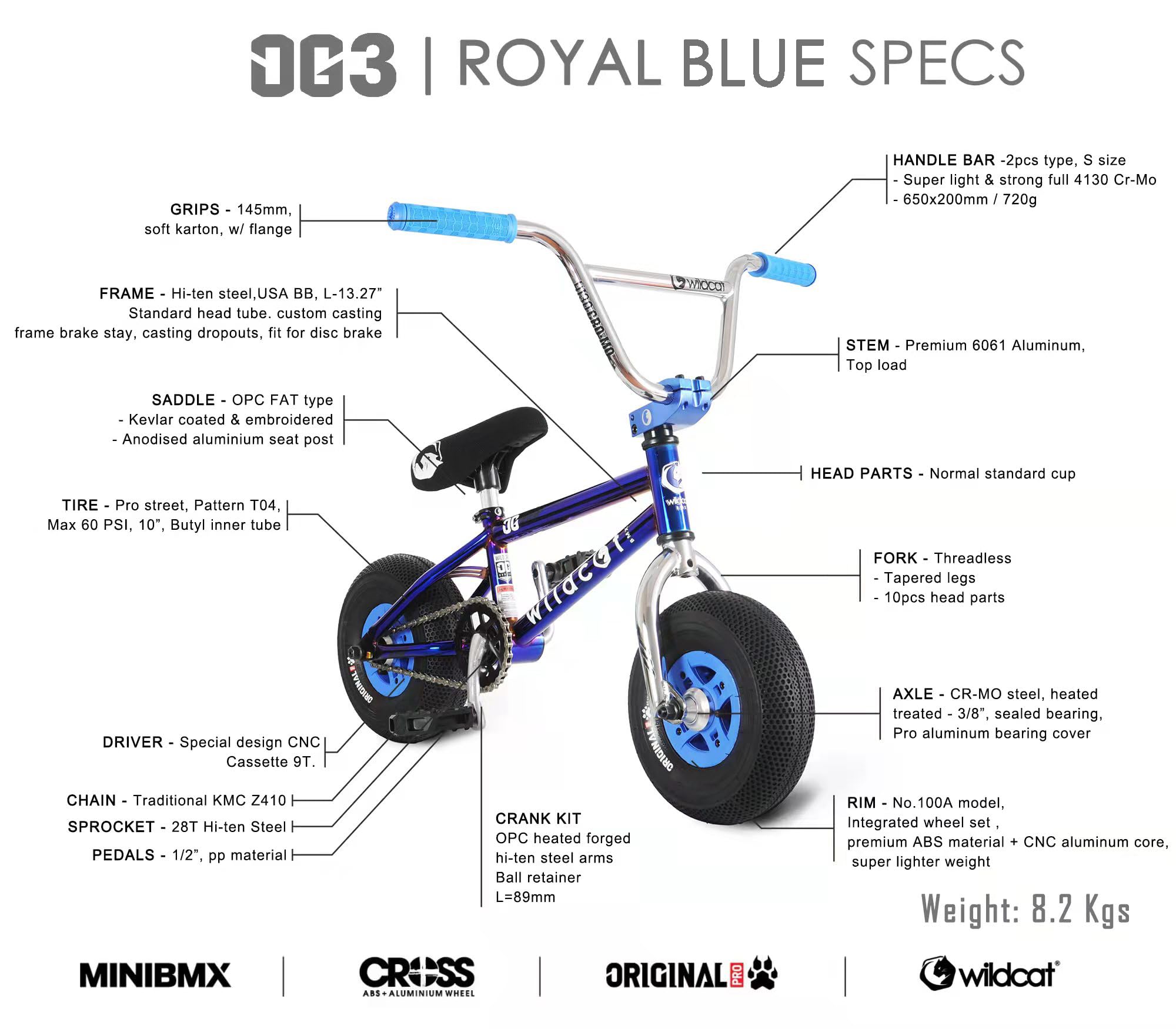 Wildcat Mini BMX Royal Blue de 10 Pulgadas