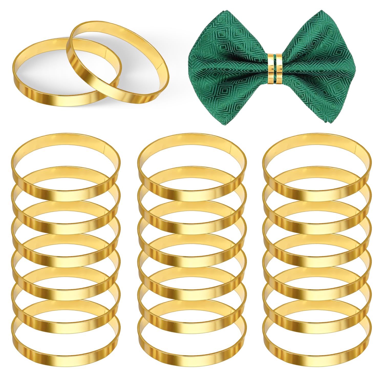 Set van 6 gouden servetringen, elegante