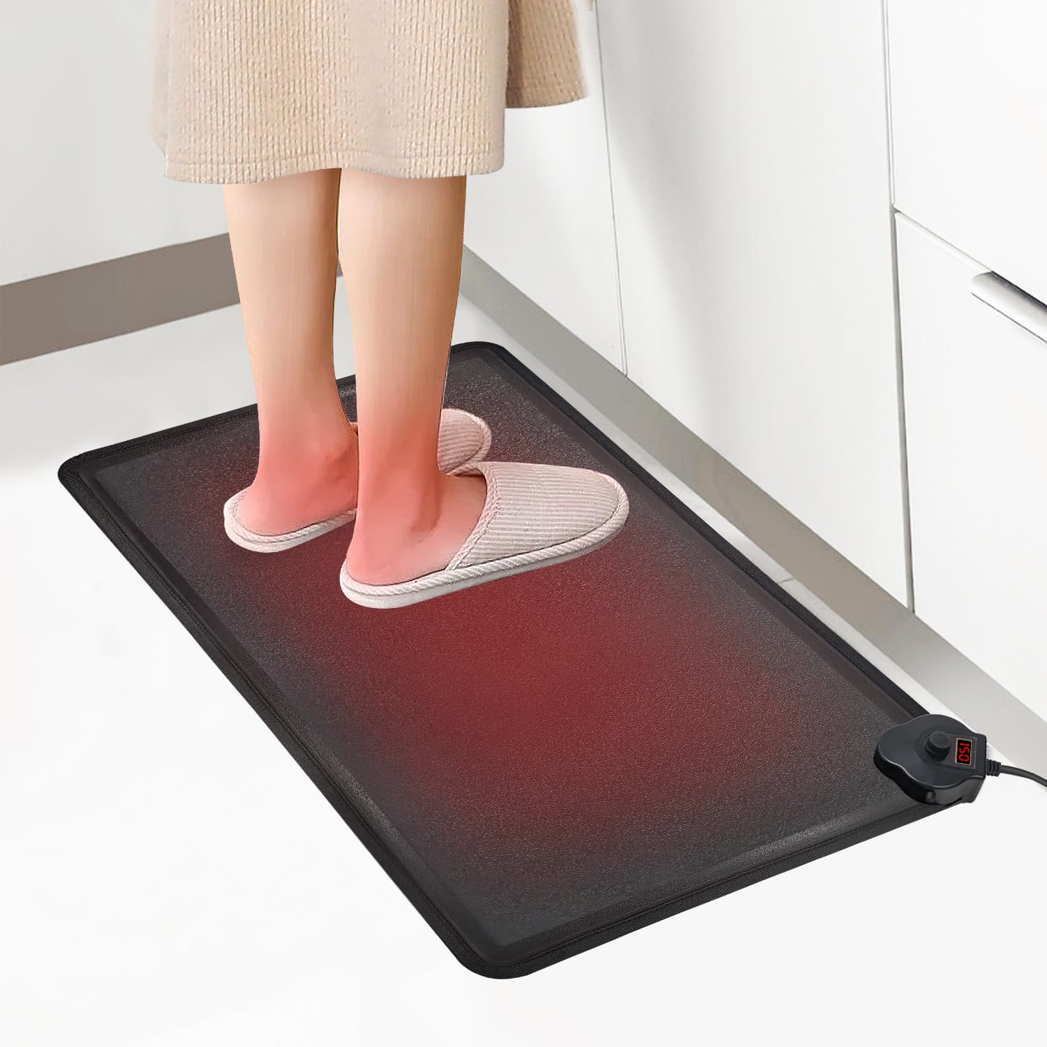 Alfombrilla térmica antifatiga y antideslizante con calefacción para invierno