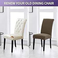 Vista 6 de Joccun - Juego de 6 fundas para sillas de comedor, fundas elásticas para sillas de comedor, fundas de asiento para sillas de comedor, funda