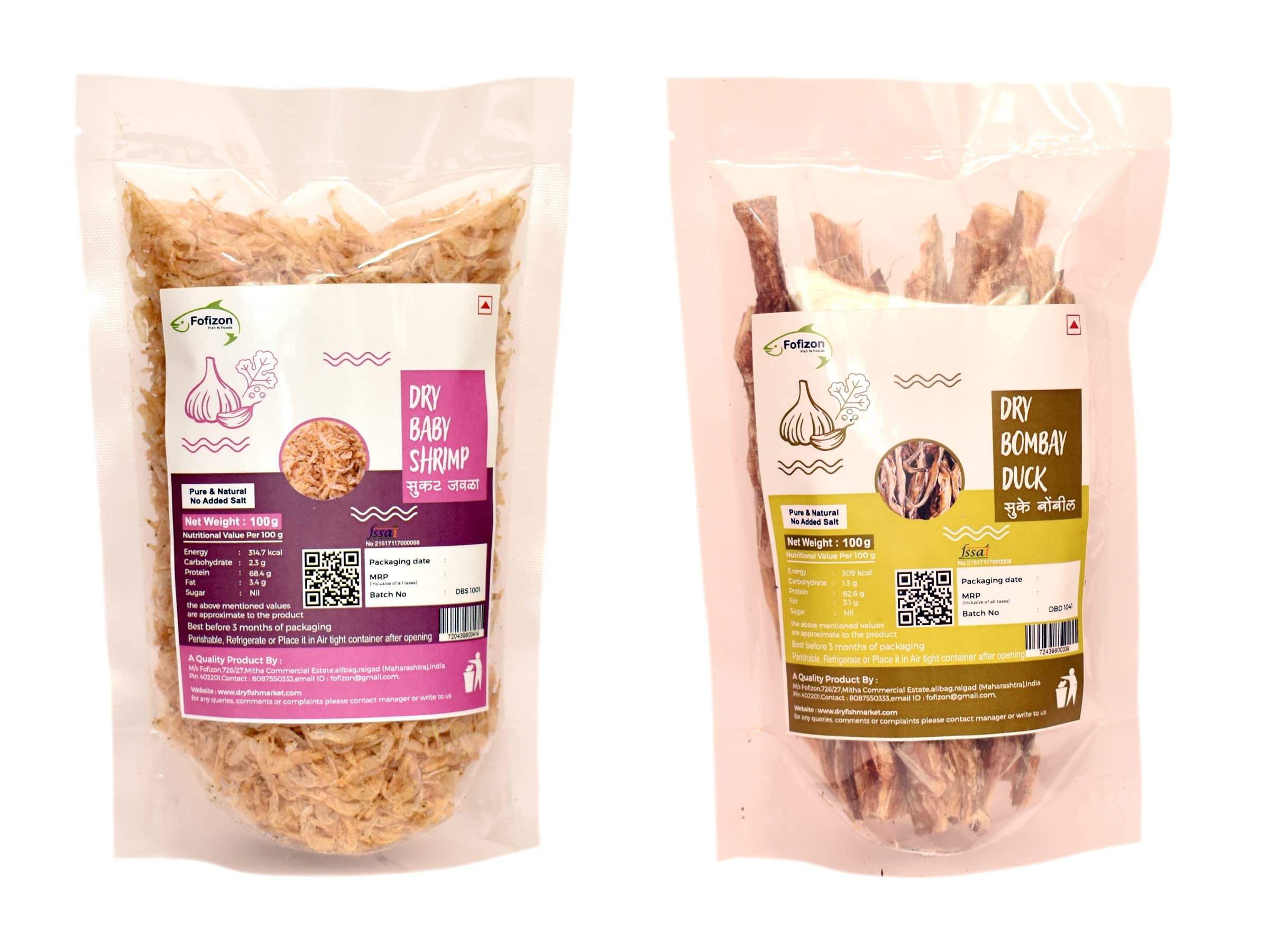 Fofizons - COMBO of Dry Tiny Baby Shrimp 100g + Dry Bombay Duck 100g - Pack of 2 (B07PR9Y7MK) Amazon Price History, Amazon Price Tracker