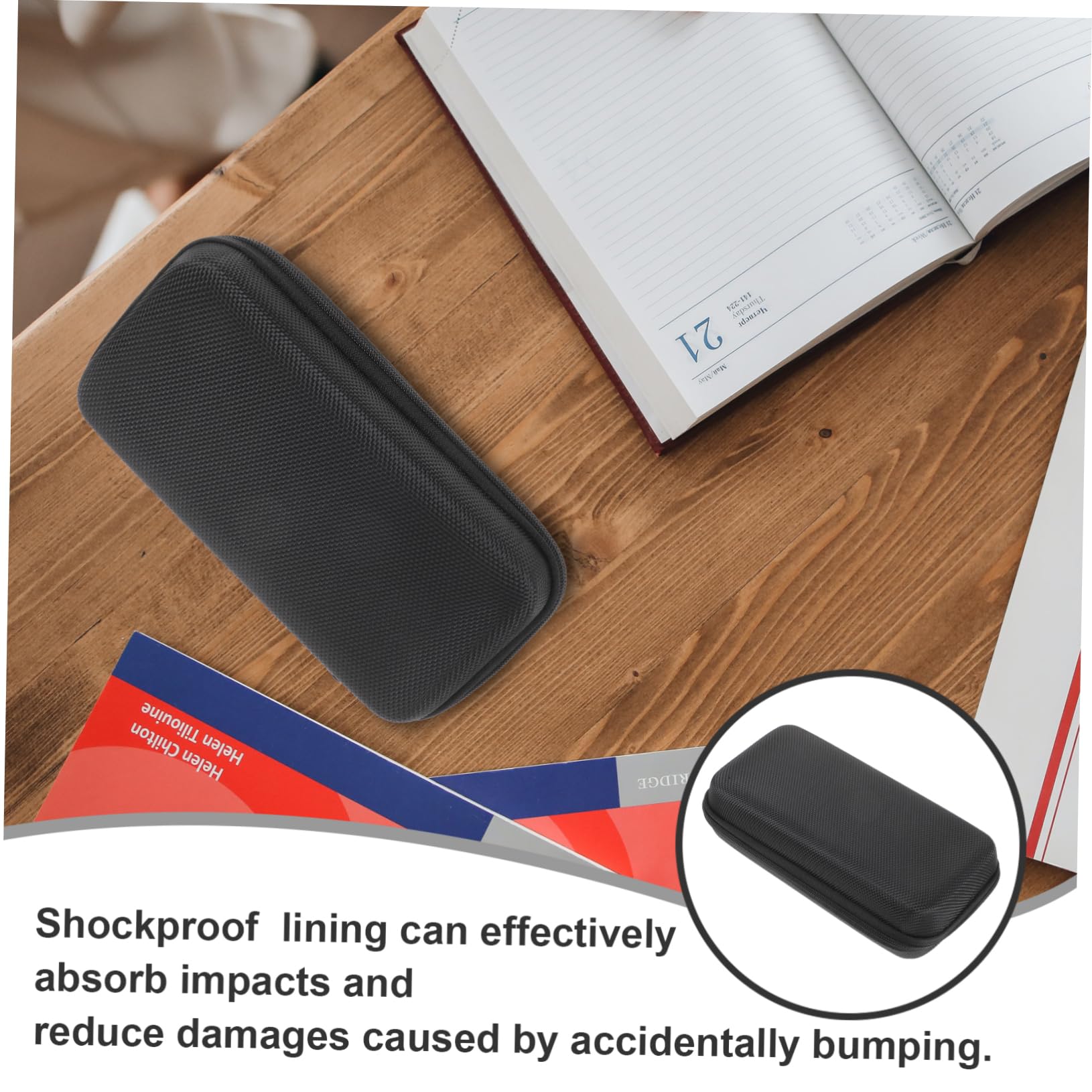 Sosoport Microphone Carry Bag Shockproof Eva Storage Case with Mesh Pocket for Travel Business Daily Use Lightweight Durable Design Black