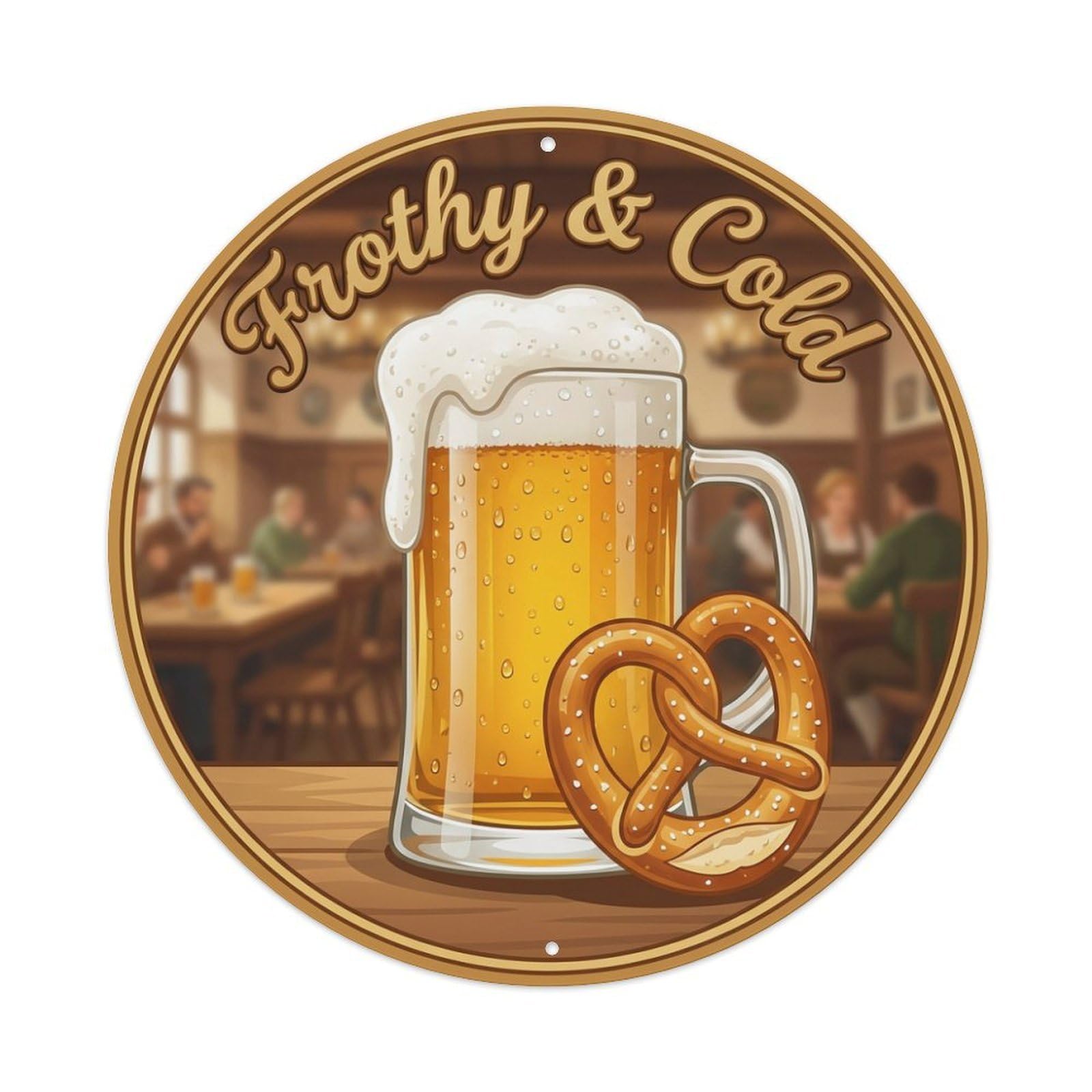 Metal Tin Sign Beer Mug Gourmet Food
