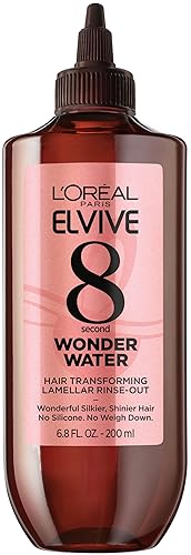 L’Oreal Paris Elvive 8 Segundos Agua Maravilla Lamellar, Tratamiento Capilar Hidratante Enjuagable para Cabello Sedoso y Brillante, 6.8 Fl Oz