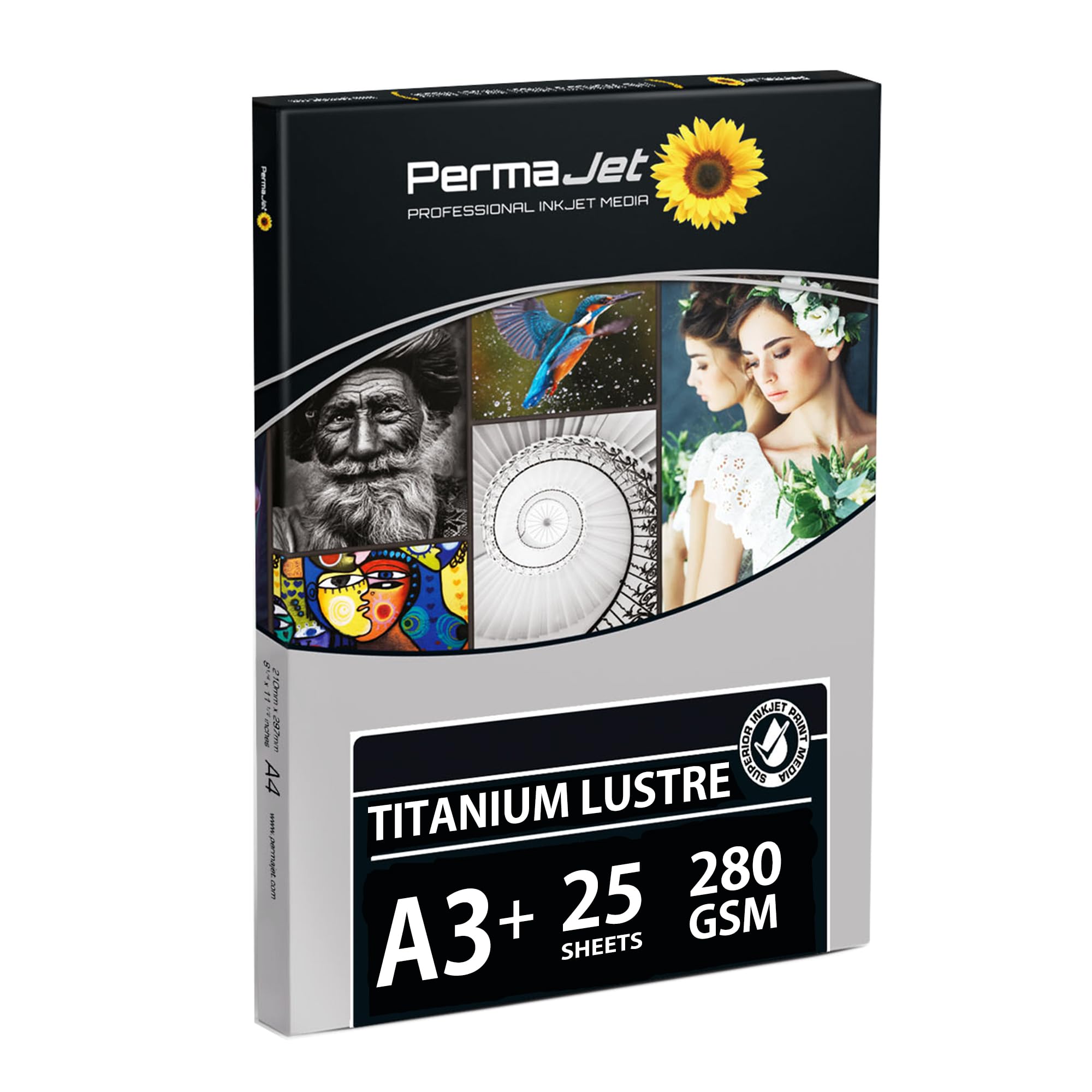 PermaJet Titanium Lustre 280gsm | A3+ 25 Sheets | Metallic/Lustre Photo Inkjet Paper