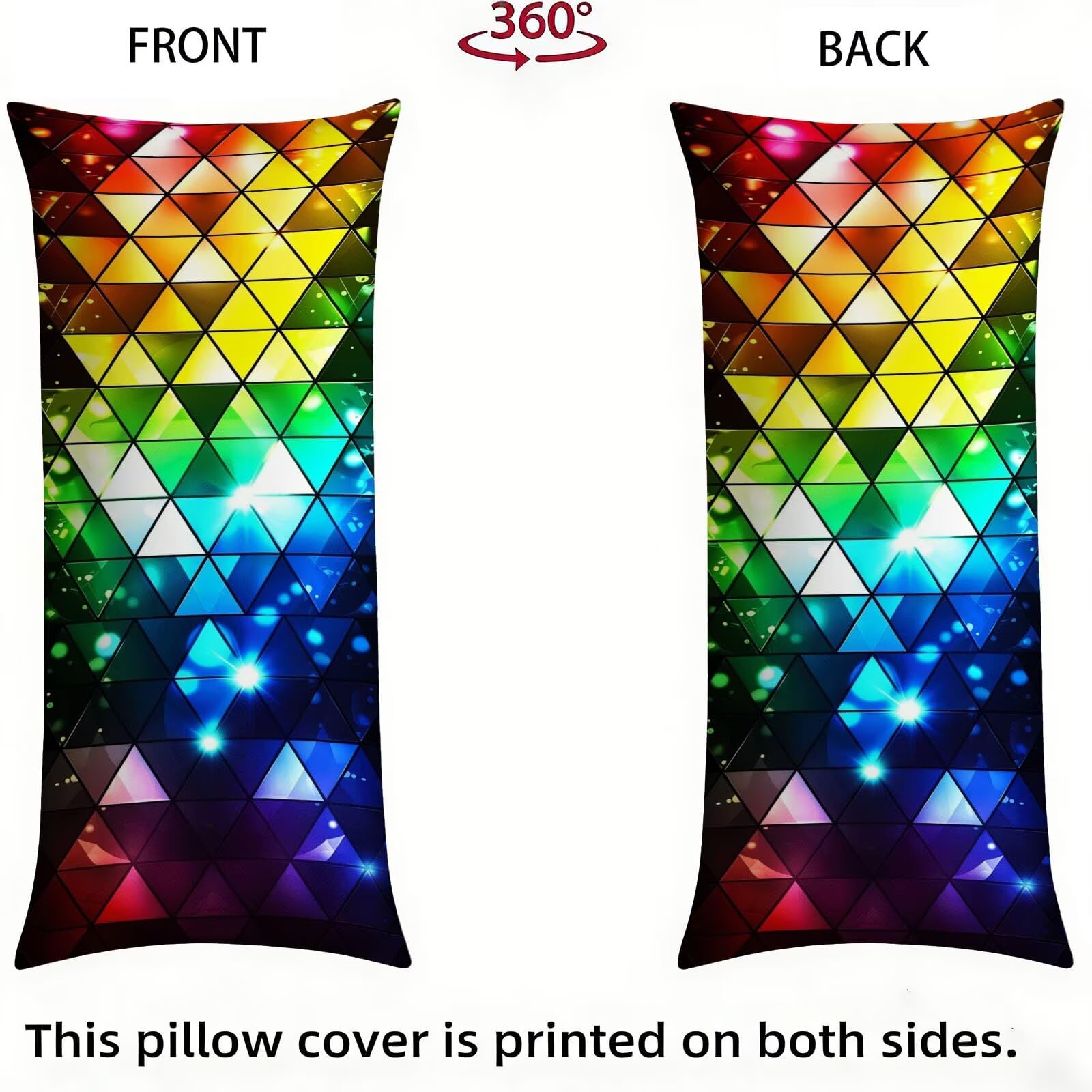 Funda de Almohada 60 x 180 cm Color Protector Almohada 180 cm con Cremallera Invisible, Lino Durable y Transpirable Pillow Case Brillante Impresión a Doble Cara para Cama, Sofá y Dormitorio dg-467