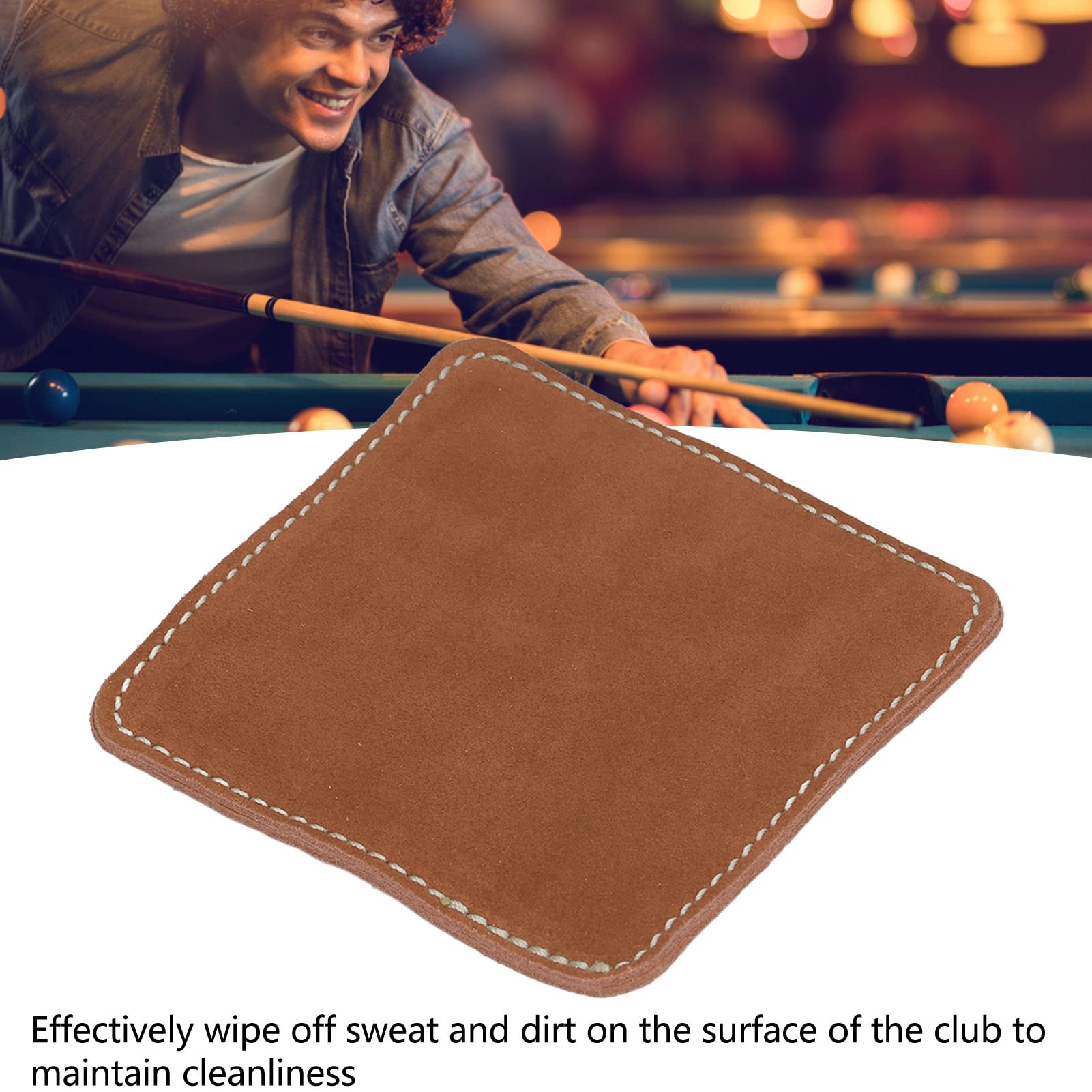 Billiard Cloth Pool Burnisher Cleaner, Leather Sweat and Dirt Wipe Off Extend Lifespan Small Portable Size for Great Using (Coffee)