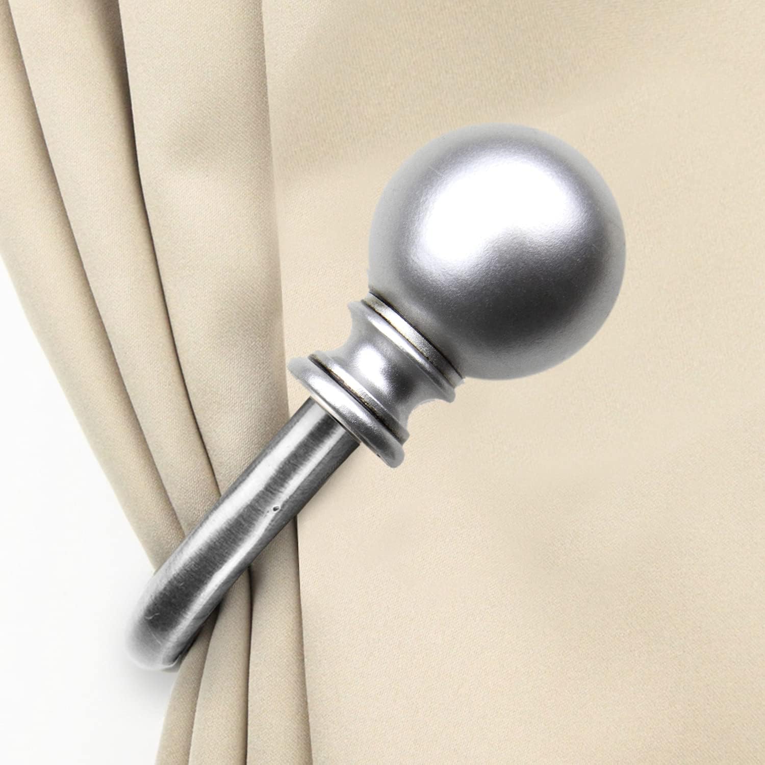 Lisa Curtain Rod Holdback - Satin Nickel
