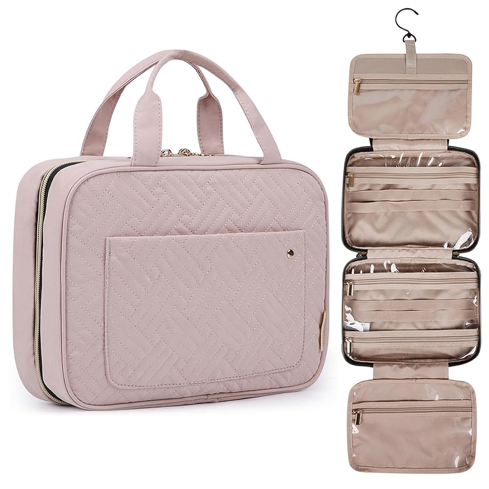BAGSMART Large Toiletry Bag Travel Bag with Hanging Hook, Water-resistant