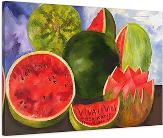 Frida Kahlo Viva la Vida - Canvas Wall Art Print 20x30 inch (50x75 cm) - Horizontal / 1.25 inch