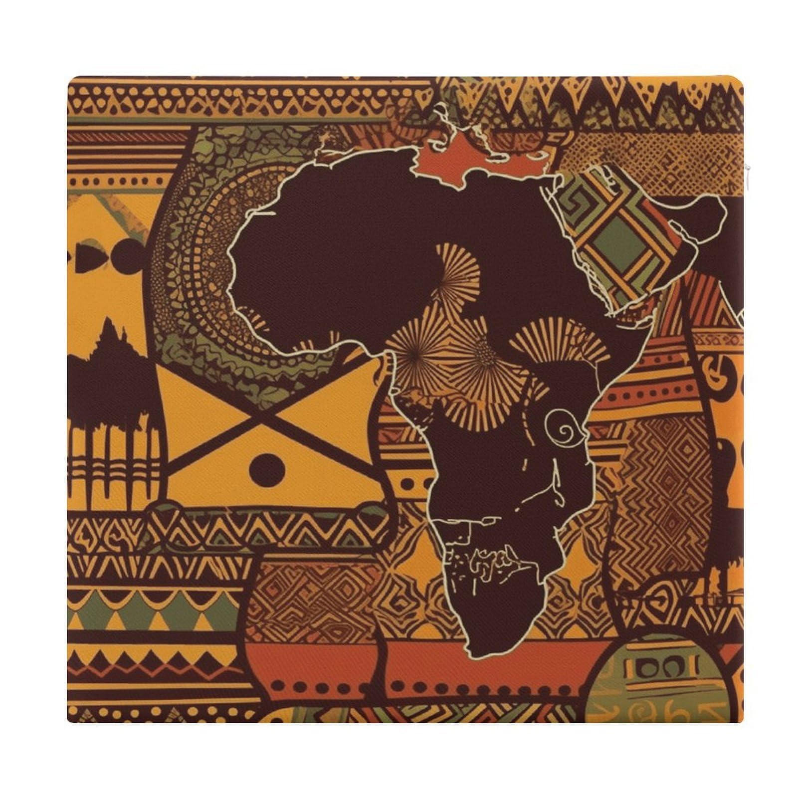 VstaDank African Map Ethnic Pattern Square Cushion Cute Memory Foam Seat Cushions15x13In Comfort Meditation Floor Pillow Removable Cover Soft Stool Cushion Pillow for Balcony Tatami