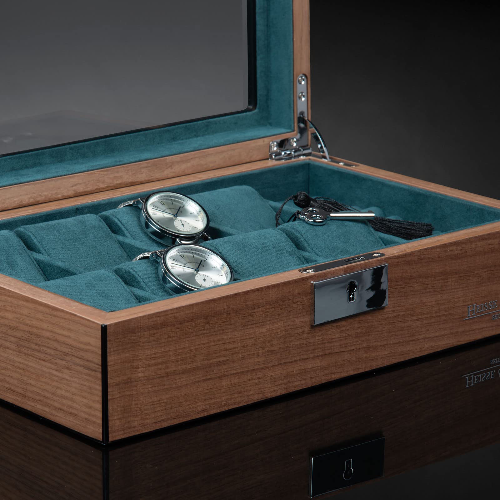 HEISSE & SÖHNE SEIT 1976® Uhrenbox Borneaux 8+ Wallnuss
