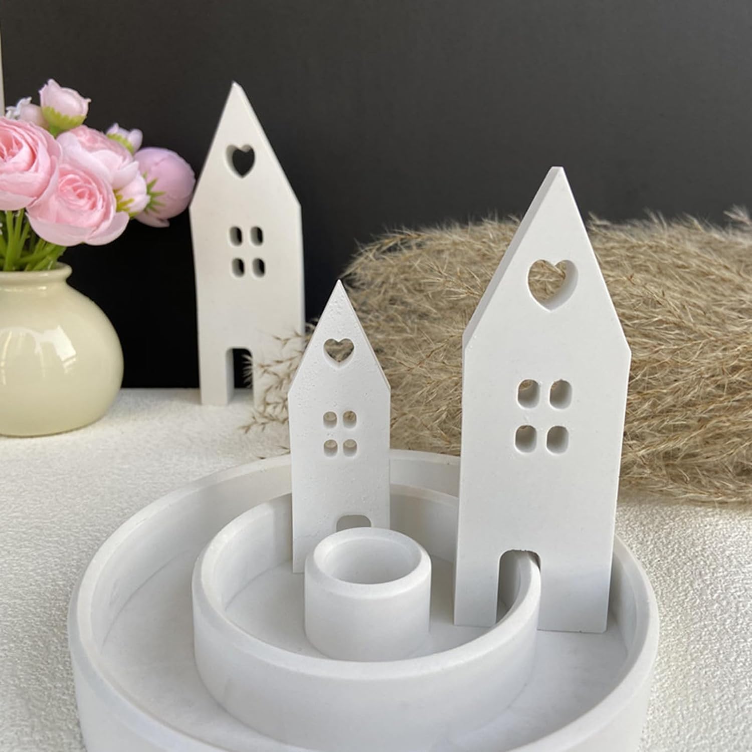 Molde De Silicona 3D Para Velas De Casa De Hadas: Diseño De Bosque Encantado Con Ventanas Goticas Detalles De Raices De Arboles Perfectos Para Pascua D P16249799