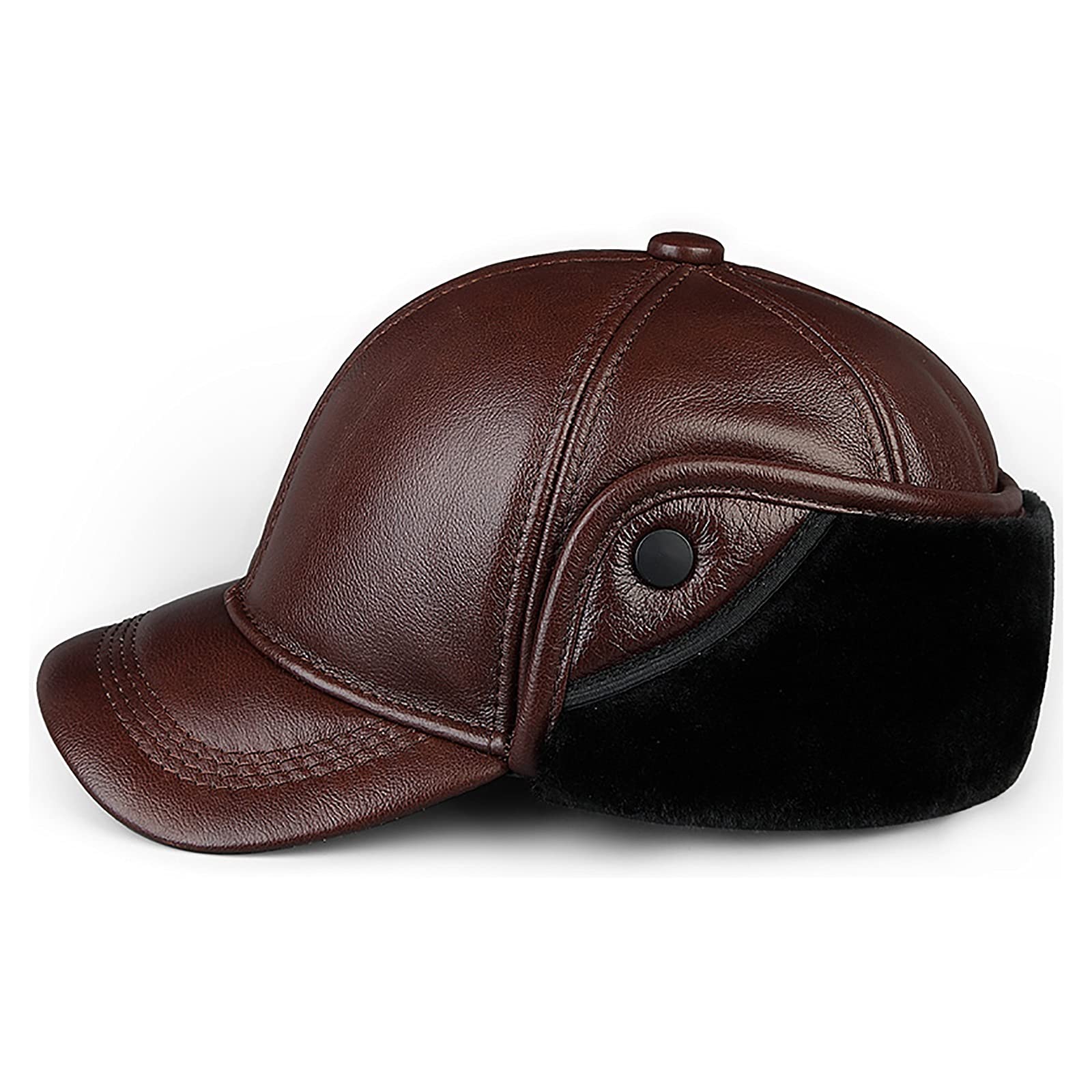 G&F Uomini Cappelli Aviatore con Paraorecchie Trapper Berretto in Pelle Impermeabile Antivento Cappelli Sci Neve Inverno