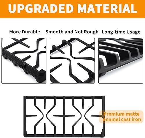 Miniatura 4 de WB31X27151 - Rejilla de estufa de repuesto para piezas de estufa GE de 19.6 x 10 pulgadas, WB31X24736, rejilla de hierro fundido, rejilla de