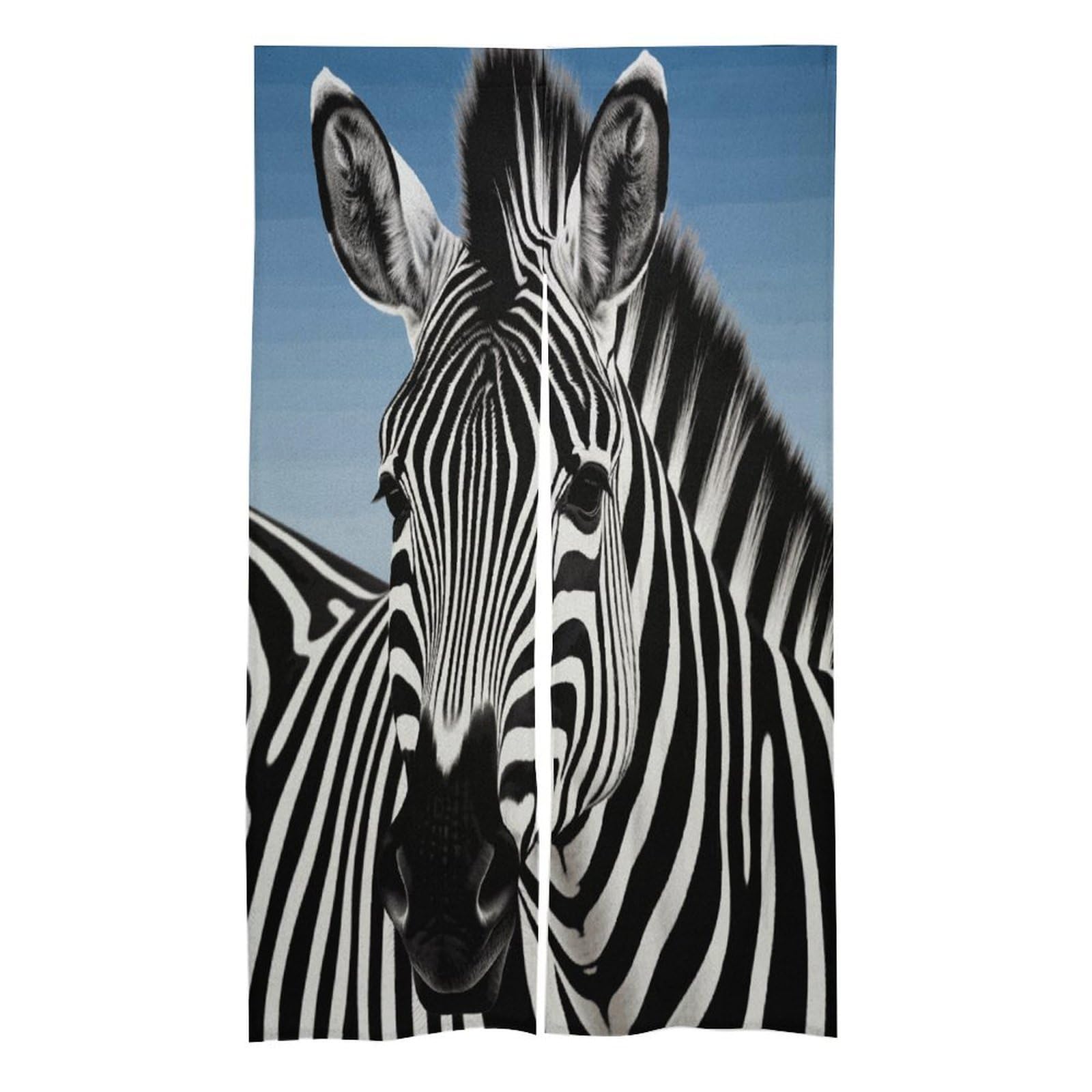 FekiLoot Zebra Door Curtain for Doorway Privacy French Style Theme Blackout Curtain Splice Thermal Insulated Door Cover Rustic Room Divider Home Decoration 17W X 57L in
