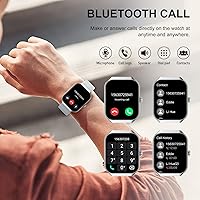 Vista 3 de Reloj inteligente para hombres y mujeres (respuestahacer llamadas), reloj inteligente HD de 1.96 pulgadas con frecuencia cardíaca, monitor de sueño