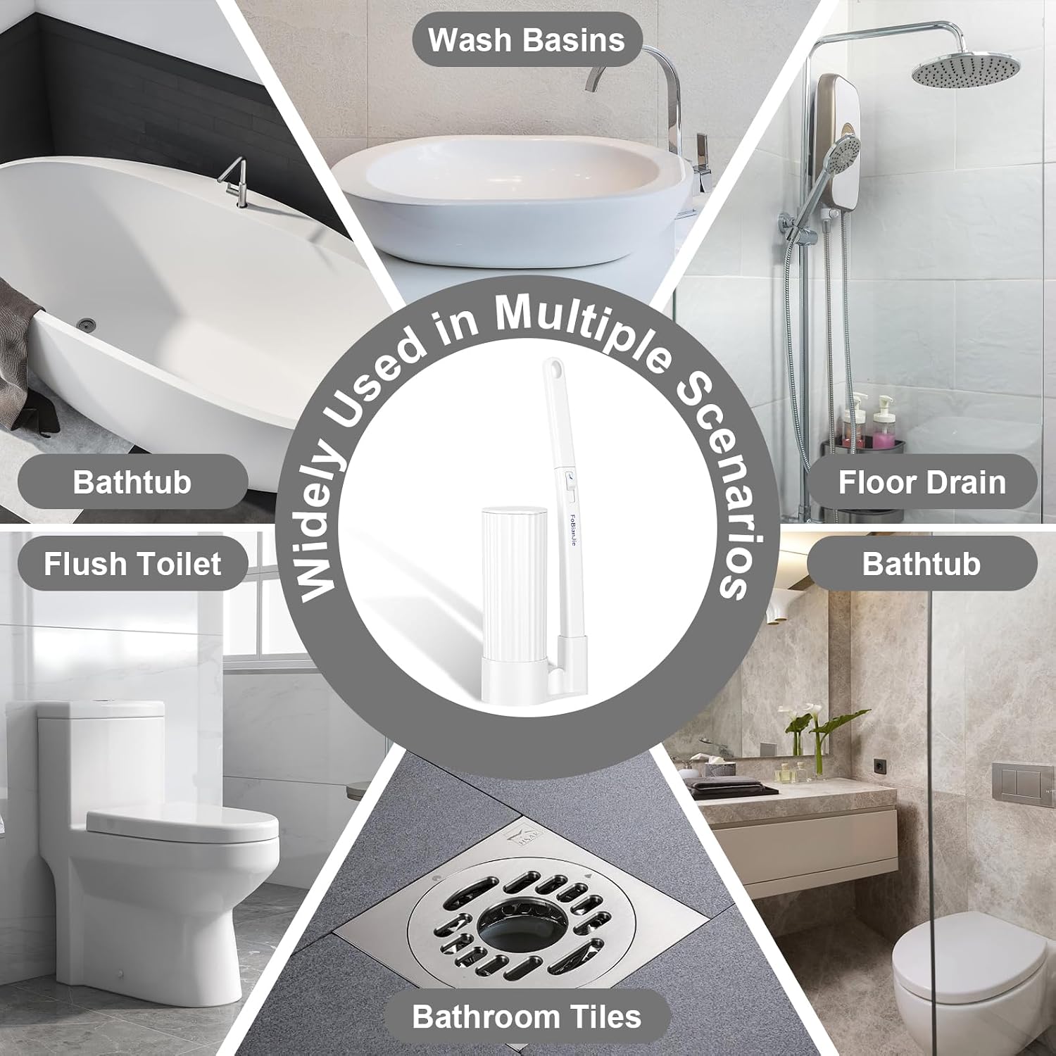 Disposable Toilet Brush with 36 Toilet Wand Refills, No Touch, Wall Mount | Extended Handle, Toilet Brush and Holder Set for Toilet Bowl, Bathroom, Bathtub Quick Daily Cleanups