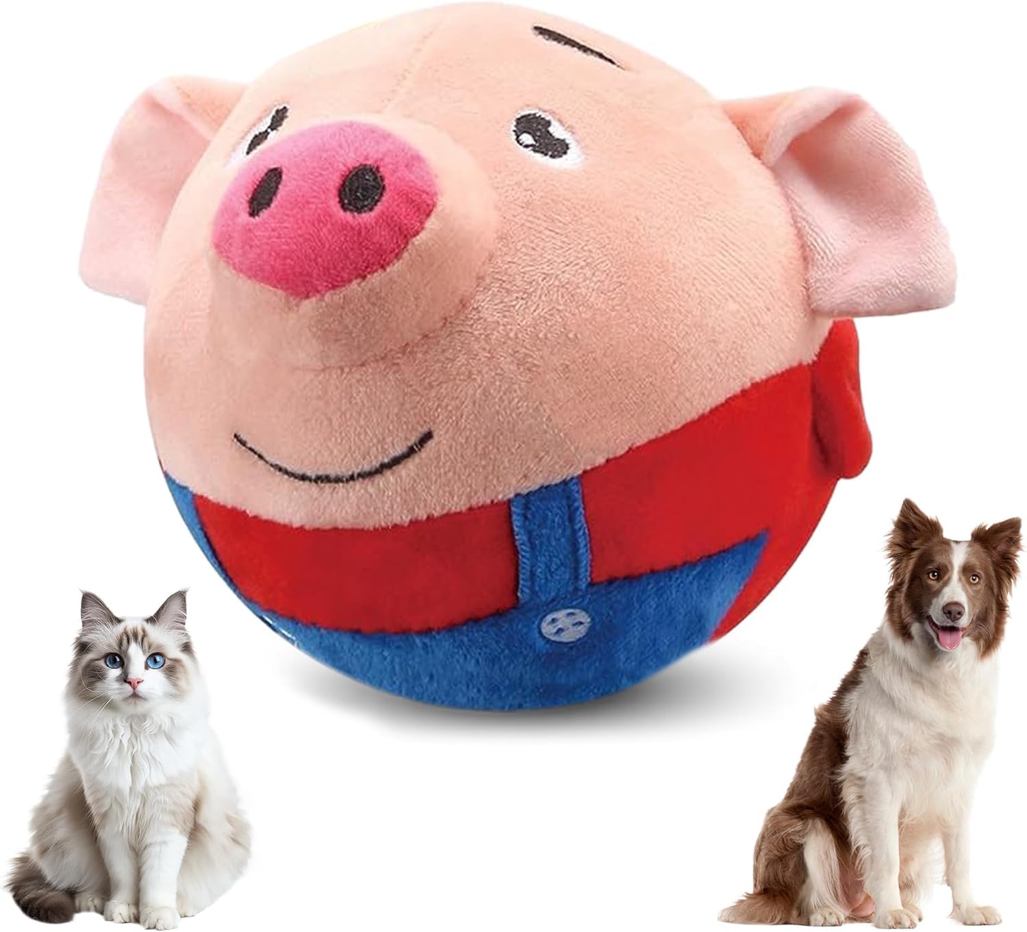 RUINXXT Active Moving Pet Plush Toy 2026 Upgrade Squeaky Moving Dog Ball Toy Interactive Puppy Toys Rechargeable Cartoon