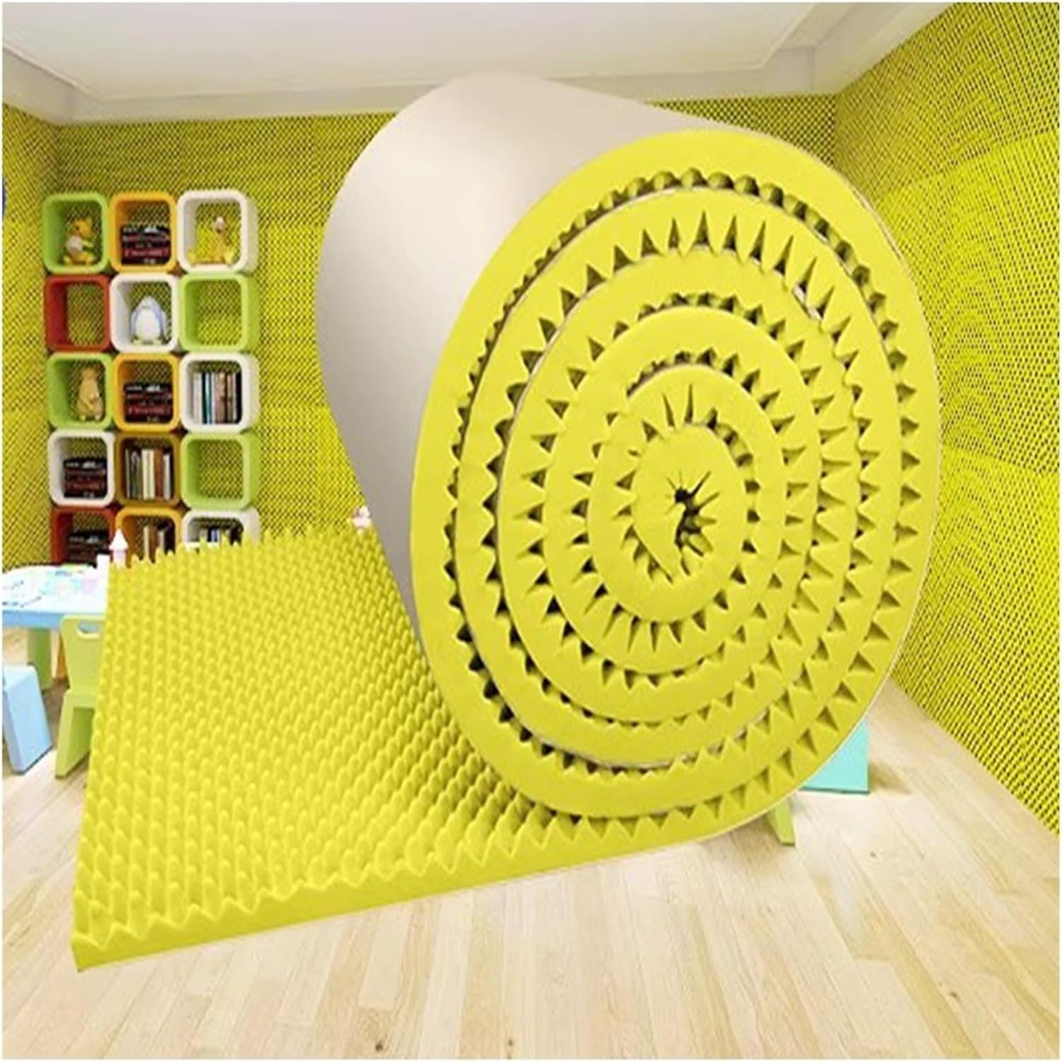 Pannelli fonoassorbenti in schiuma, autoadesivi, insonorizzanti, per studio di registrazione e casa, design piramidale per un migliore assorbimento acustico