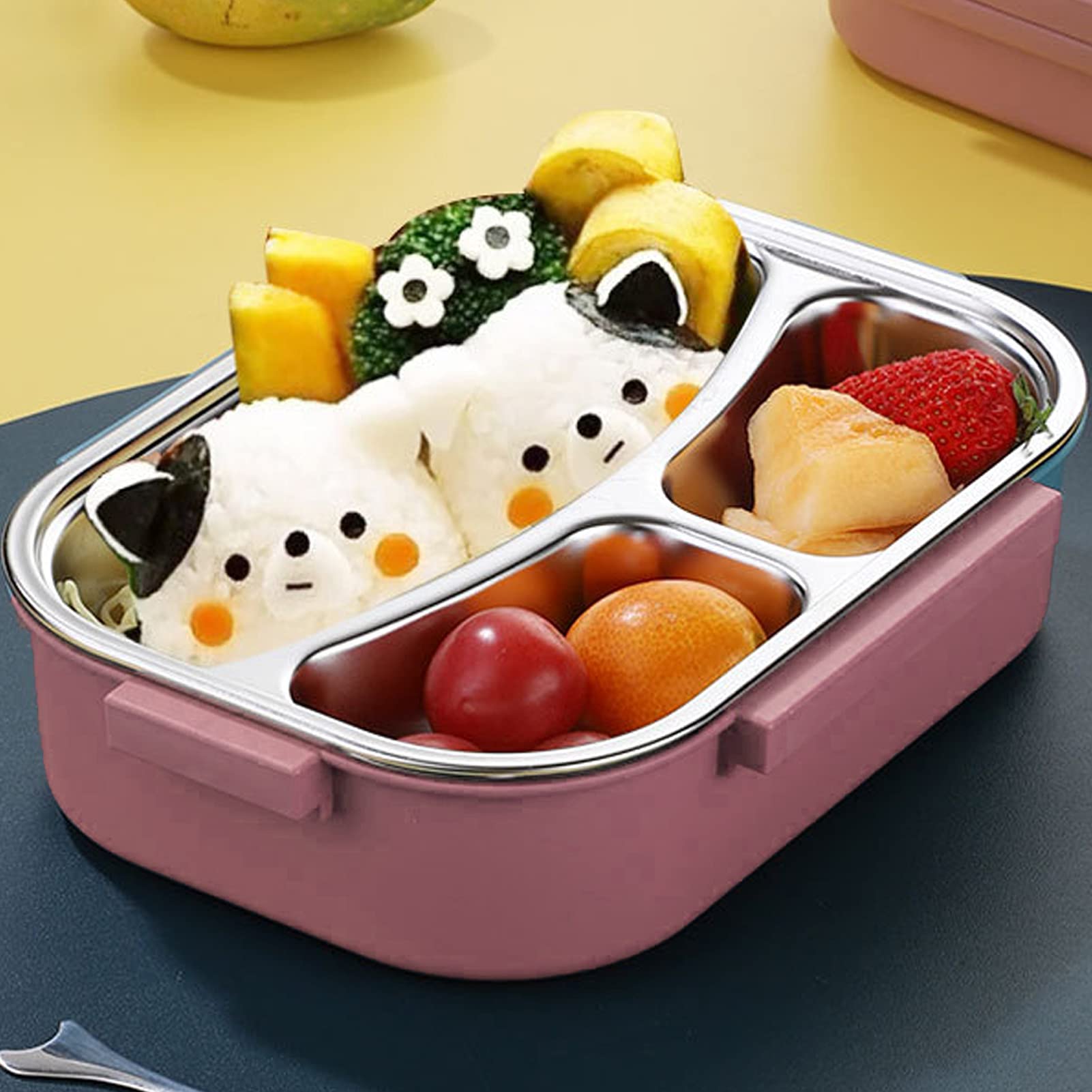 isotérmica de acero inoxidable - a prueba de fugas para niños y adultos - Sellada con silicona y portátil con ranura para cuchara - Perfecta para comidas