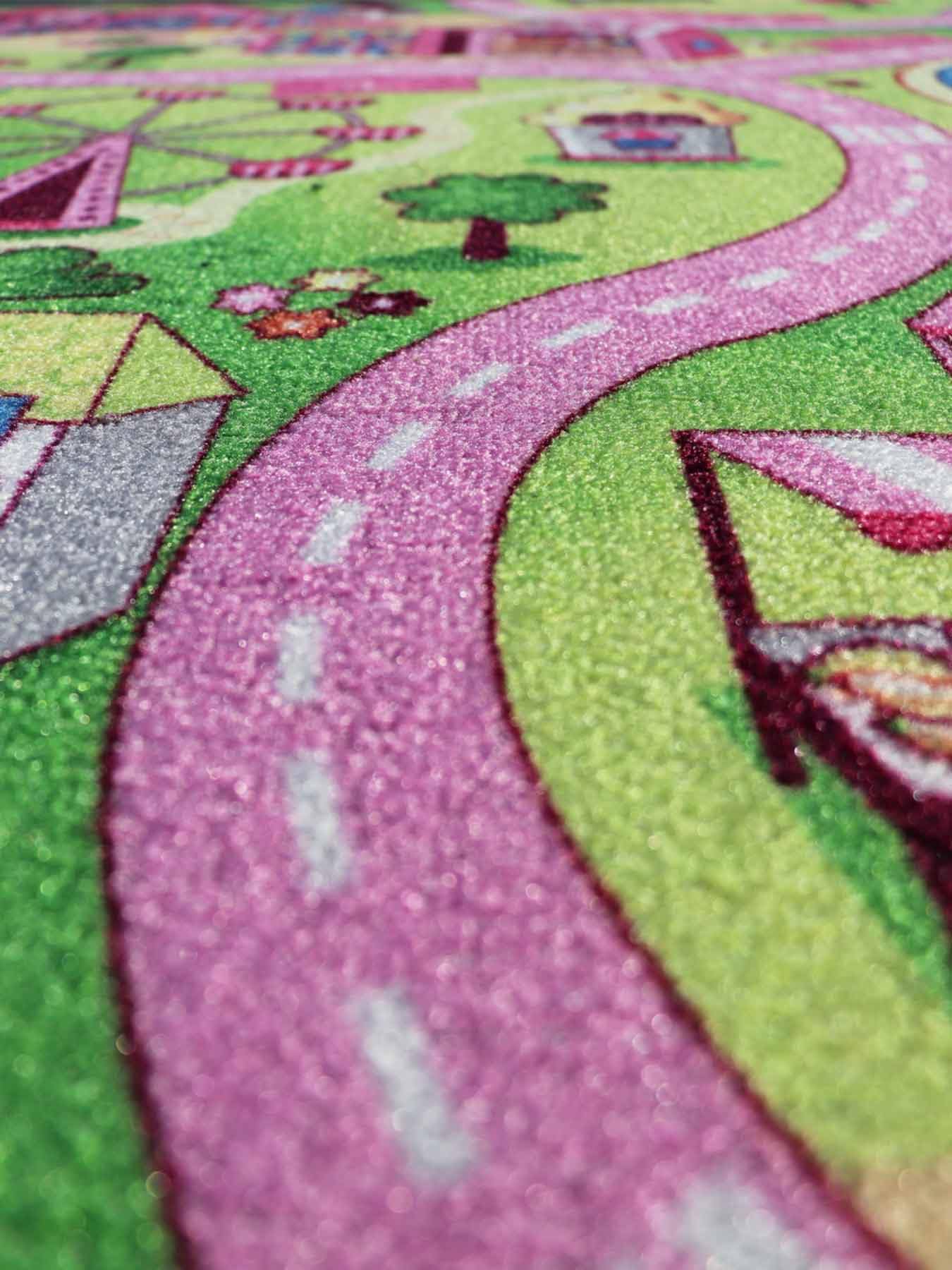 Primaflor Interaktiver Kinderteppich - 160 x 200 cm, Sweet City, Made in Europe mit Straßenmotiv, Hochwertiger Straßen-Teppich für Kinderzimmer, für Jungen & Mädchen