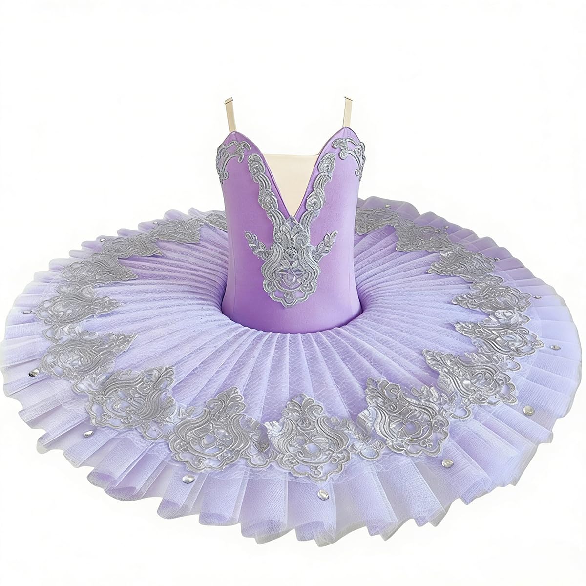 Vestido Tutú de Ballet para Niñas Falda de Baile para Niñas Tutú de El Lago de Los Cisnes Vestido de Bailarina para Fiestas Competiciones Y Entrenamientos(150Cm)