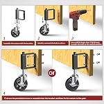 HOLKIE Spring Loaded Gate Wheel, Swivel Caster Wheels for Wooden Gate and Fence, Max Load Capacity 220LBS