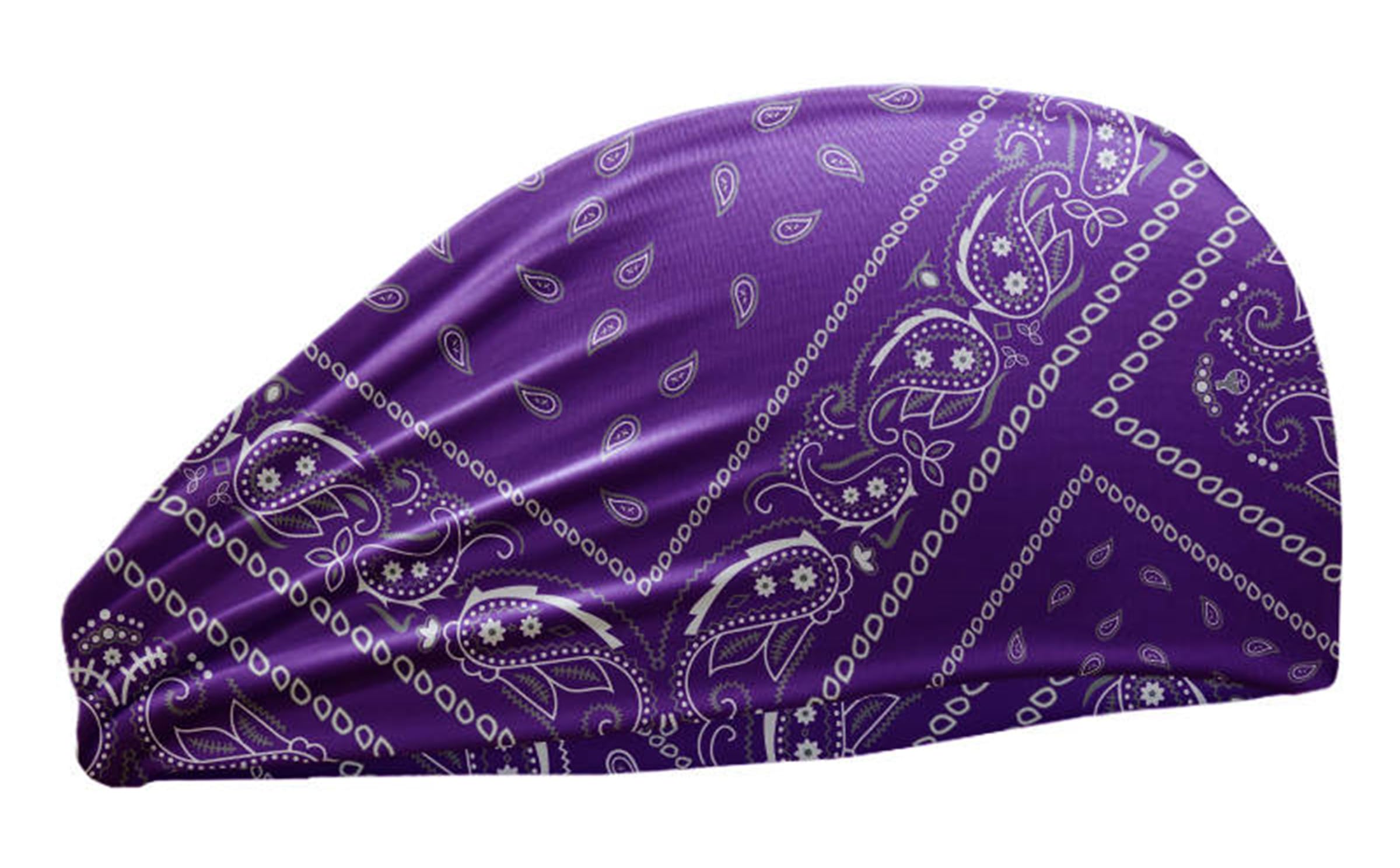 SAE99 Paisley Print Headband, Head Wrap, Knot Twist Headband, Soft Stretchy Headband, Turban Headband, Sport Yoga headband Fits All (Purple)