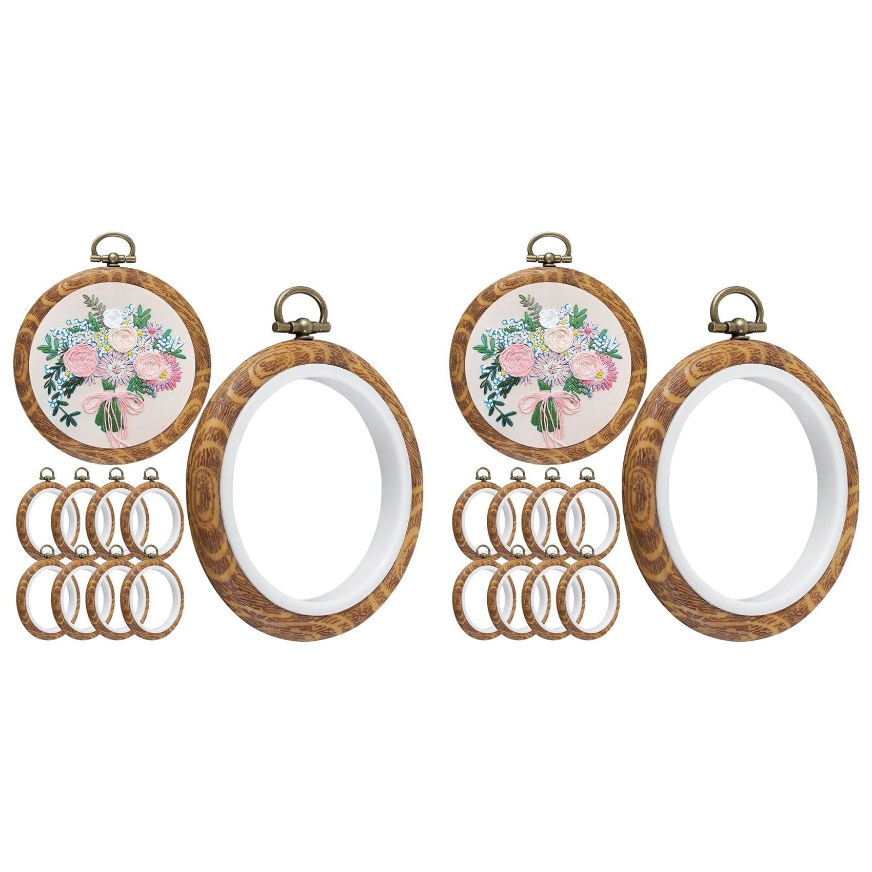 Kits de Cadre de Broderie en Bois Imité pour Réussir la Tension de Vos Toiles