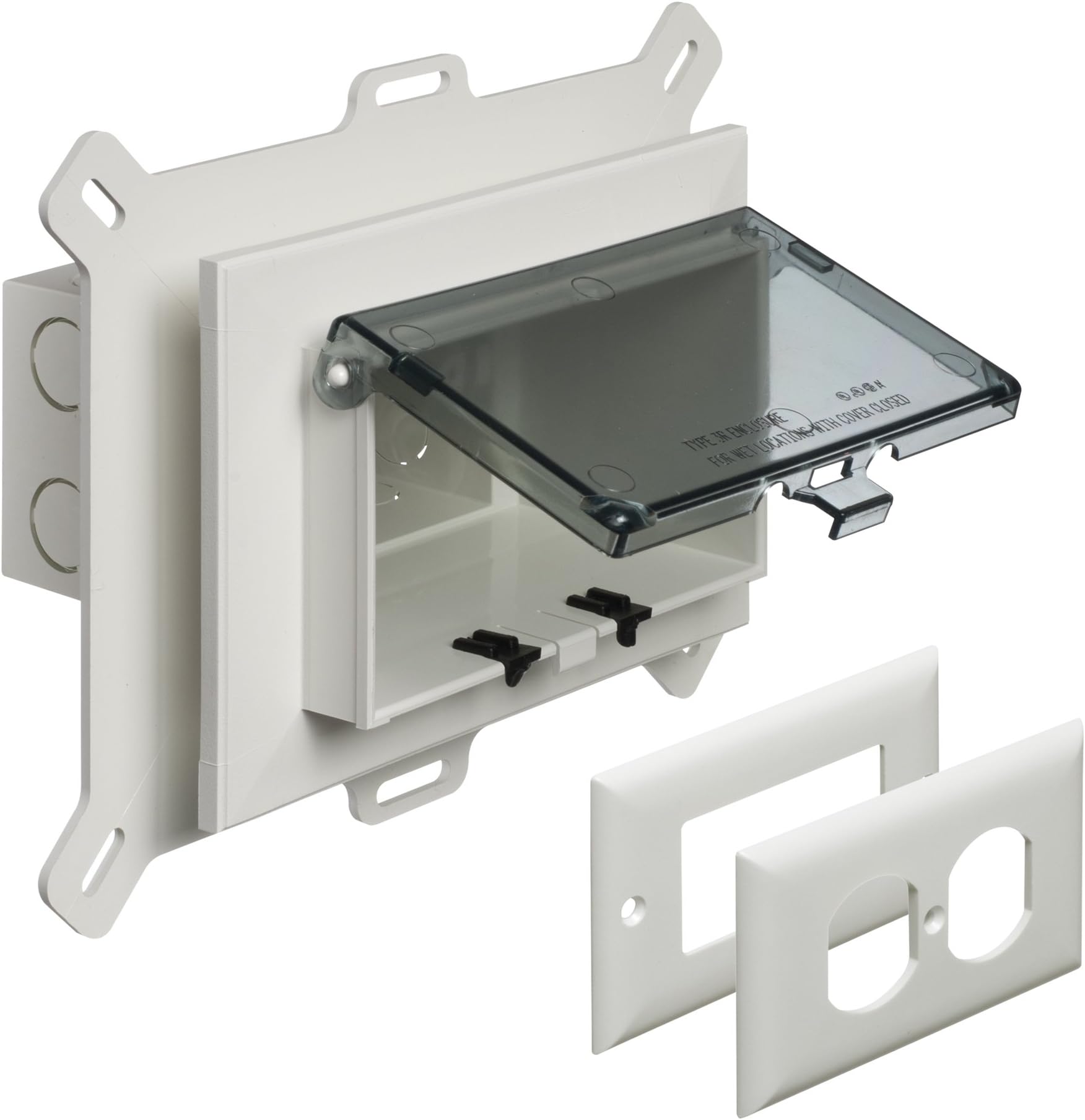 Arlington DBVR1C1 Low Profile IN BOX Electrical Box with Weatherproof Cover for Flat Surface