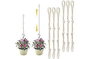 6-Pack Adjustable Macrame Plant Hanger Extenders (Beige)
