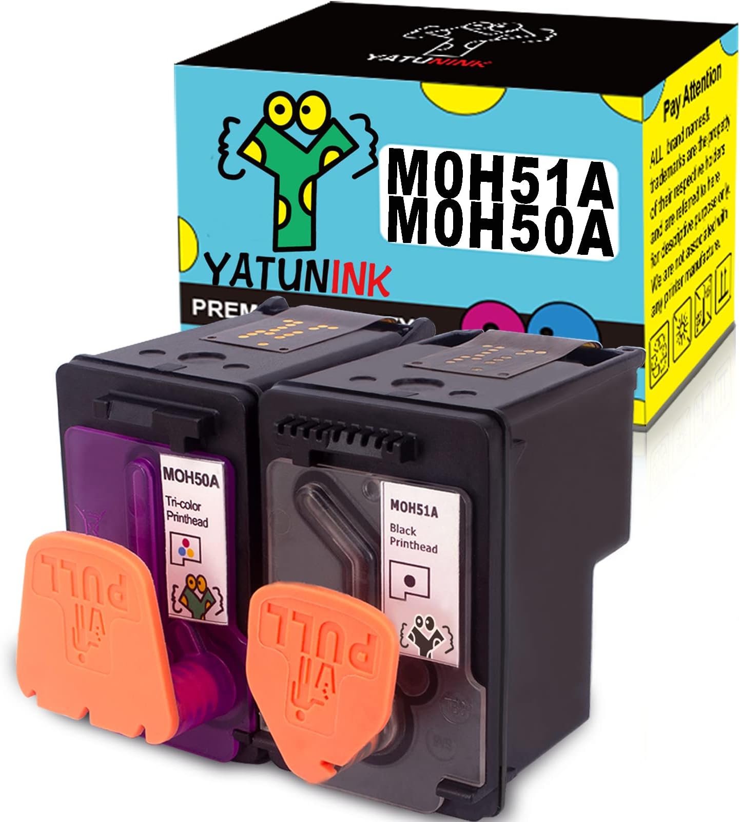 Remanufactured Printhead Replacement for HP GT51 GT52 M0H50A M0H51A Printhead for HP 5810 5820 GT5810 GT5820 GT5800 Ink Tank 310 318 319 410 418 419 Print Head(1Black 1 Tri-Color ,2 Pack)