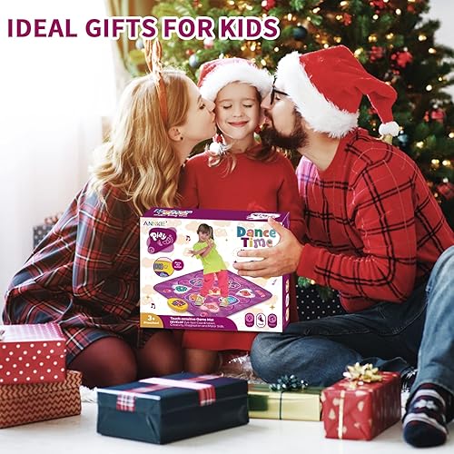 Vista 6 de Tapete de baile, juguetes para niñas de 3, 4, 5, 6, 7 años, tapete de baile para niños, tapete de baile electrónico de música con luces LED, 5 modos