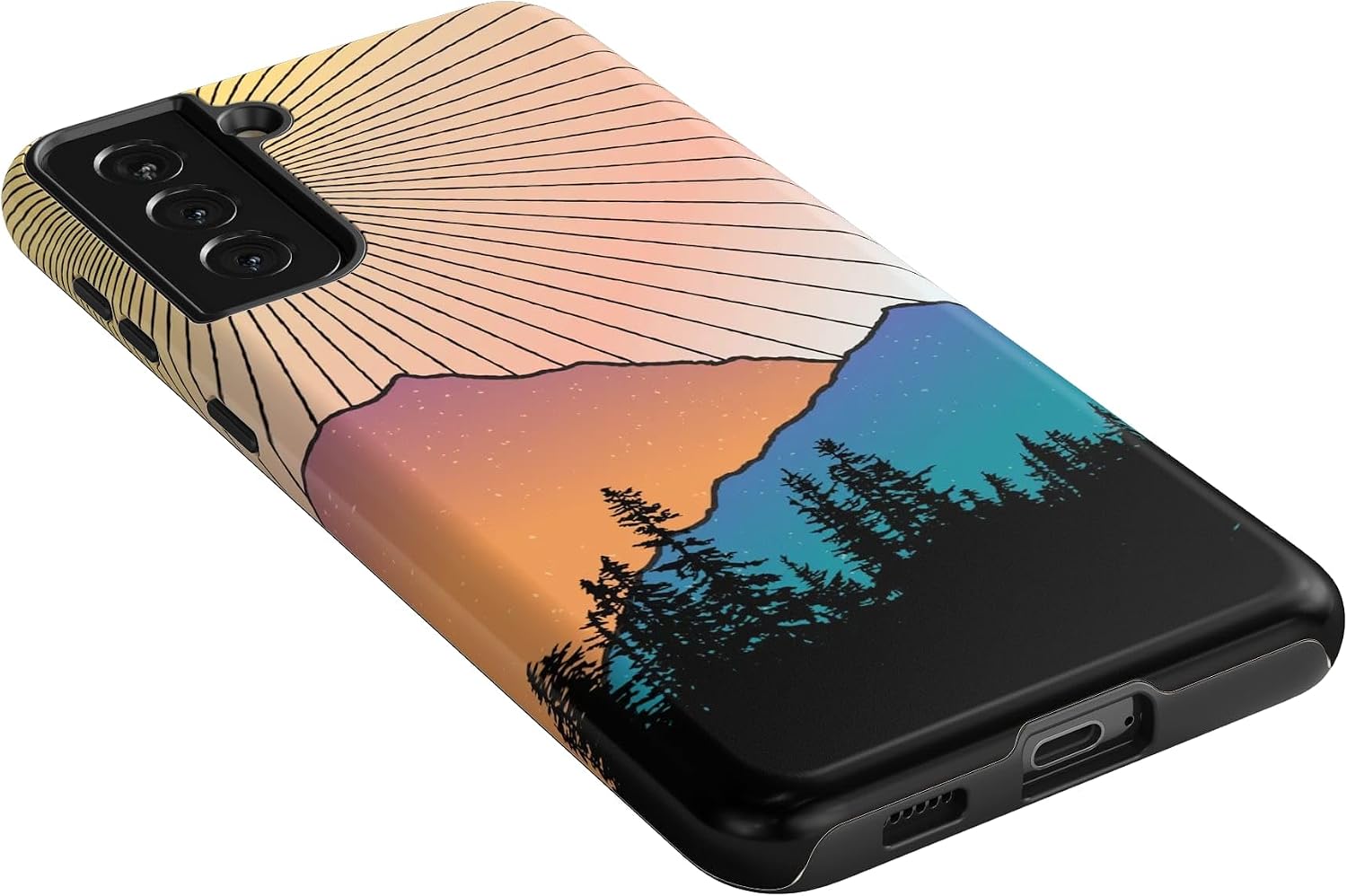 Casely Galaxy S21 Plus Case | Golden Hour | Mountain Sunset | Essential Slim Dual-Layer Protective Design