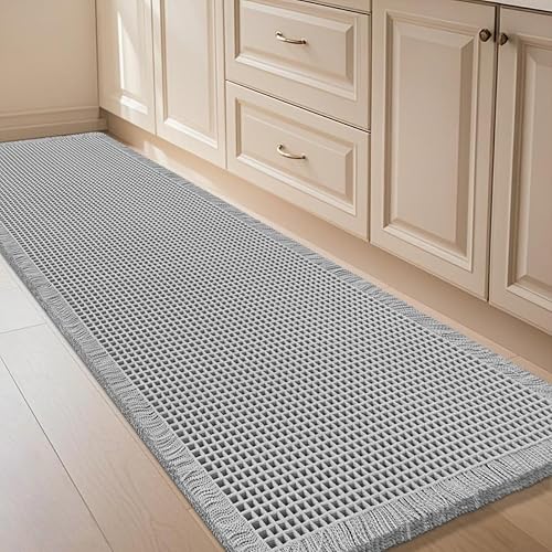 Miniatura 70 de Juego de alfombrilla de baño IM HOME 3 piezas beige, alfombrillas de baño modernas tejidas, alfombrilla de baño antideslizante absorbente,