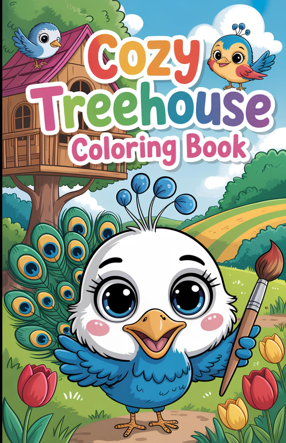 Cozy Treehouse Coloring Book: A Cute and Cozy Kids Coloring Book with Whimsical Bird Treehouses, Fun Scenes, and Creative Play