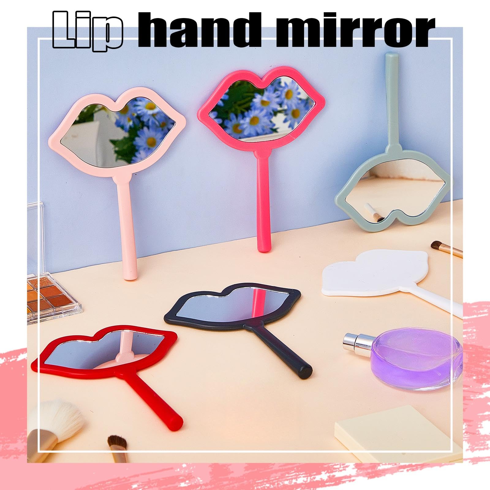 Amazon.com: Juexica 20 Pcs Lip Shape Hand Mirror, Compact Portable