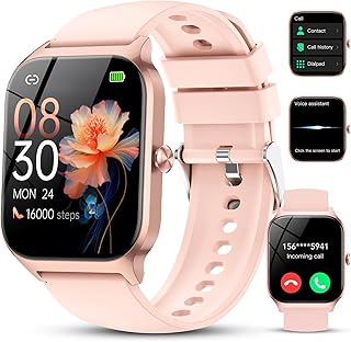 Smart Watch Women Men, 1.85 Inch HD Smartwatch with Al-Voice and Calls, WhatsApp Notifications, Smart Watch with Pedomete…