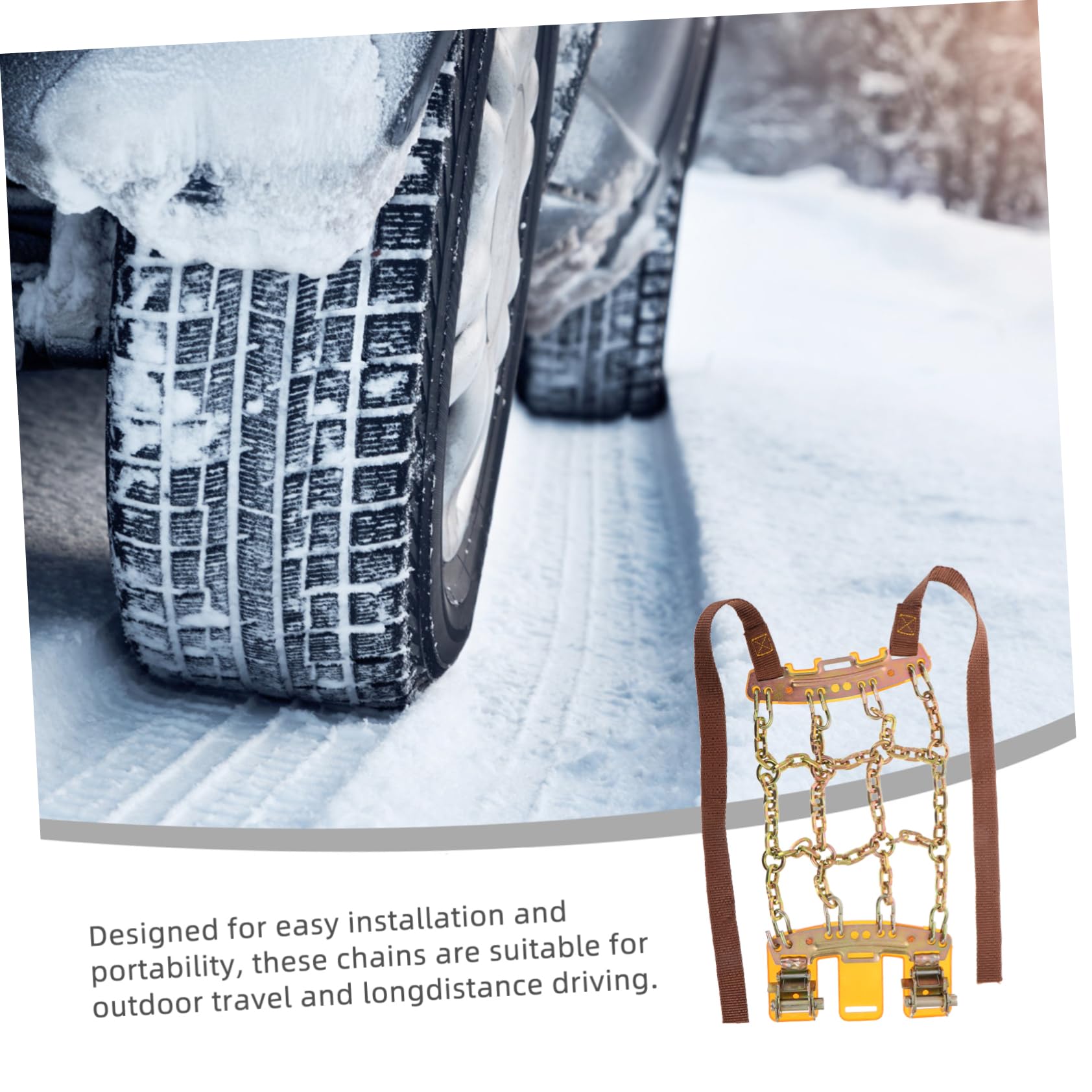 Vaguelly Catene Antiscivolo su per Neve Suv Pneumatici Auto Regolabili da Design Alta Durabilità in Acciaio Ninesquare per Viaggi Outdoor Fango