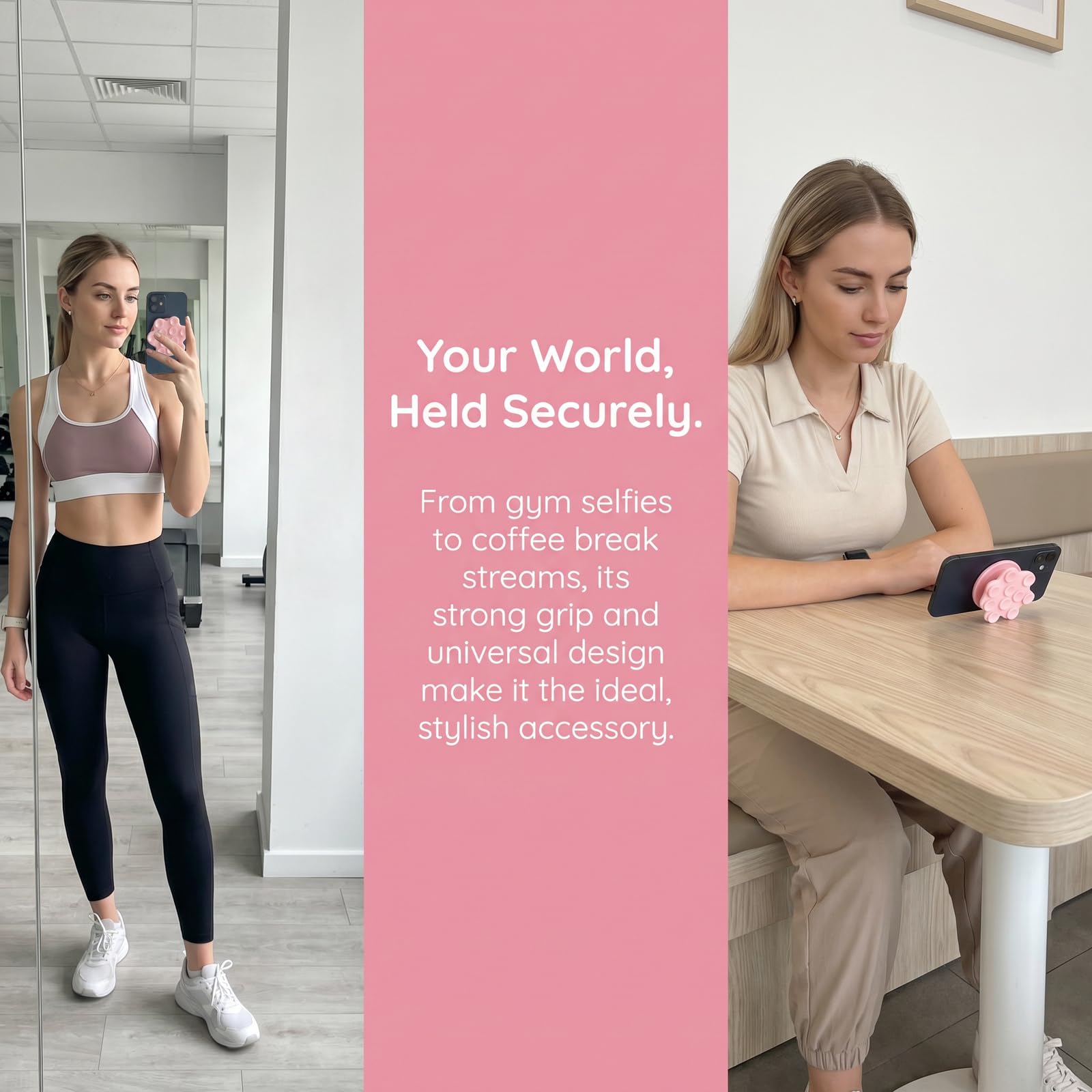 Handy Saugnapf Halterung Magnet Handyhalterung Niedlicher Katzenpfotenhalter Magnetische Handyhalterung Magnet Phone Holder Kompatibel mit iPhone und Android für Dusche TikTok Videos Selfies (Rosa)