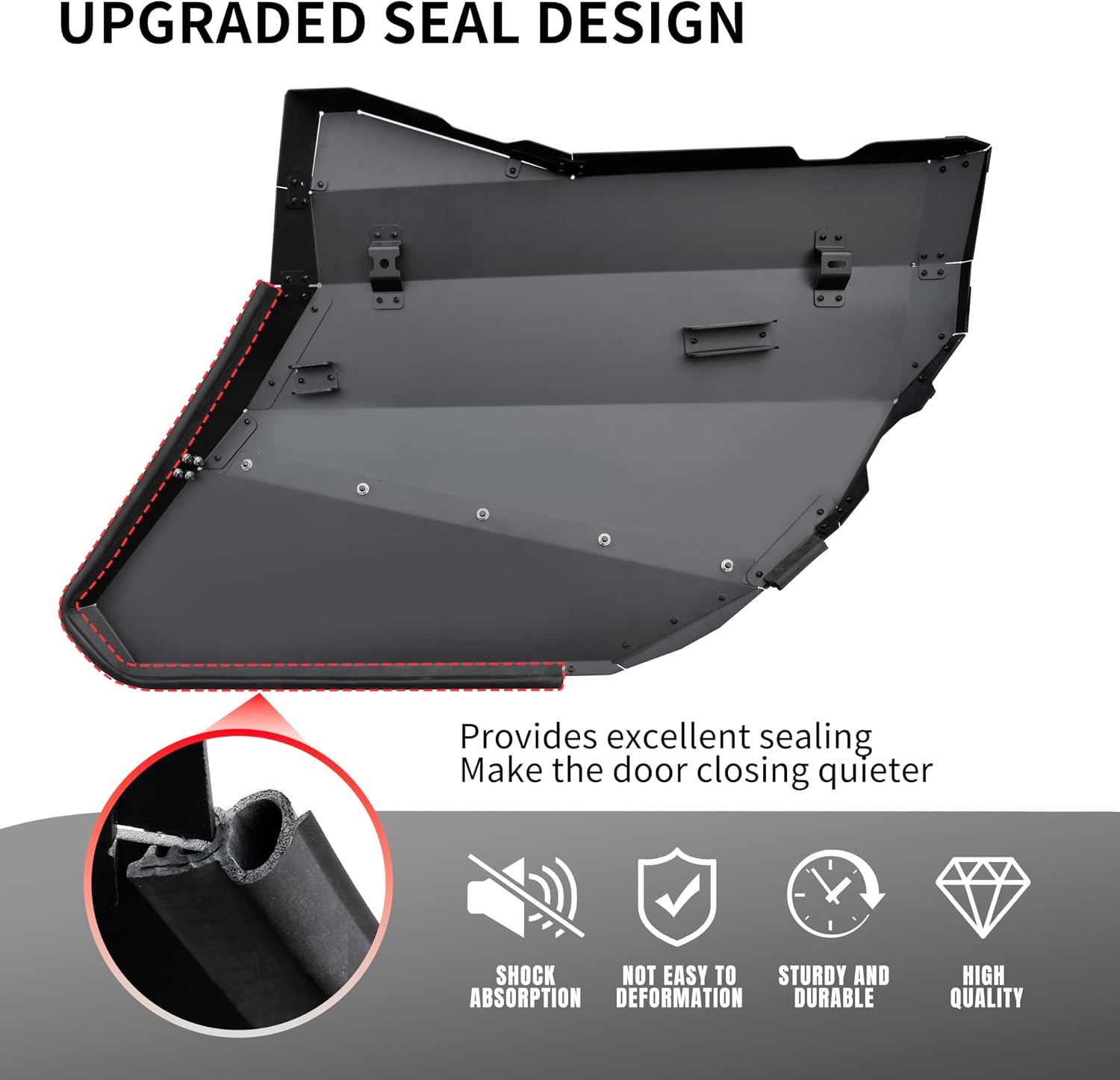 SAUTVS Rear Aluminum Full Doors for Can-Am X3 MAX, Heavy Duty Aluminum Rear Full Metal Doors Panels for Can-Am Maverick X3 MAX 2017-2026 Accessories, Replace OEM #715004753, 715007972