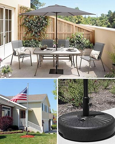 Miniatura 4 de Juego de tubos de montaje en poste de paraguas, tubo universal de granito para paraguas, tubo de acero inoxidable para exteriores, soporte de base