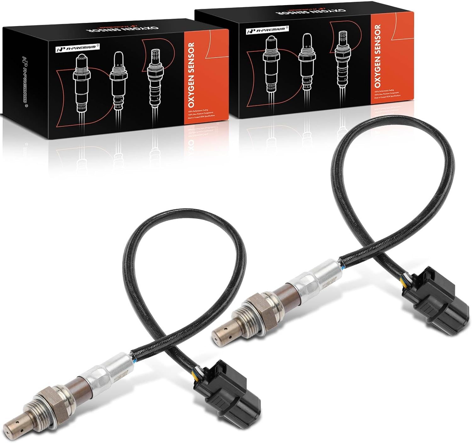 A-Premium 2-PC O2 Oxygen Sensor Compatible with Honda & Acura Models - Accord, Crosstour, Odyssey, Pilot, Ridgeline, MDX, RDX, RL, RLX, TL, TLX, TSX, ZDX - Upstream Front and Rear