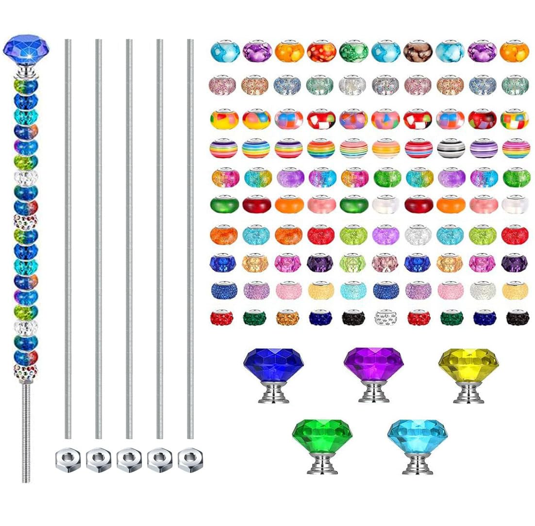 Piquets de jardin décoratifs BetterJonny tiges filetées et perles de couleur
