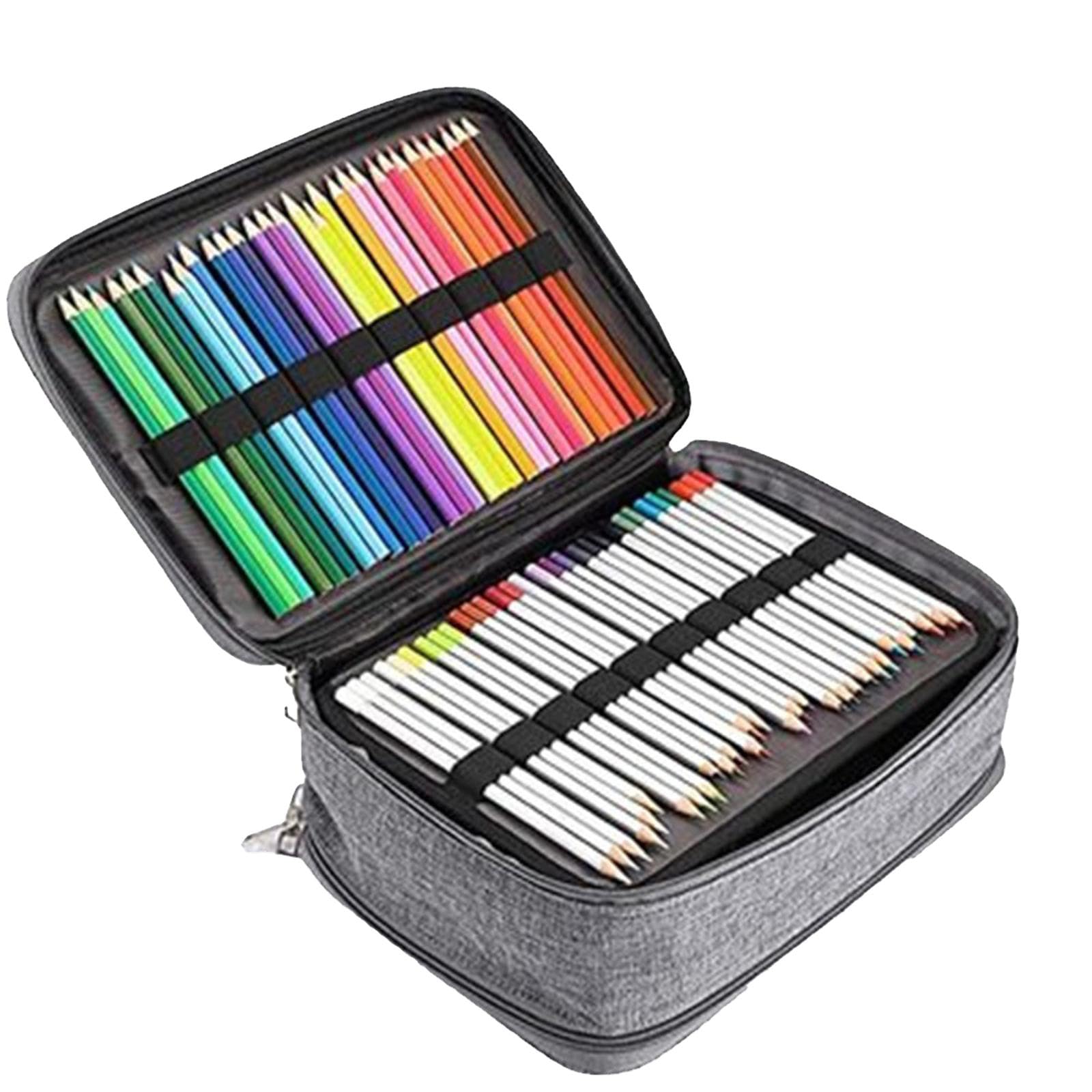 Astuccio Portamatite Colorate con 300 Scomparti, Grande Astuccio per, Portapennarelli per Studenti Artisti, GRIGIO
