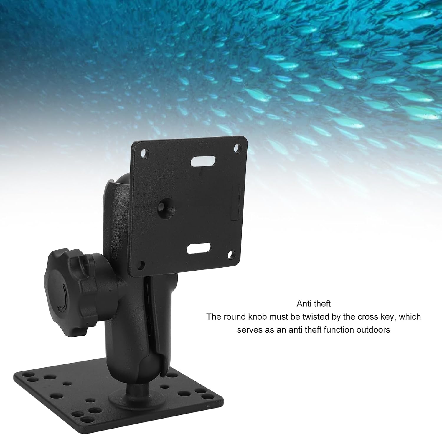 Fish Finder Ball Mount 1.5 Double Ball Mount with Anti Theft Knob C Size Ball Adapter for Tablets Cell Phones Fishfinders